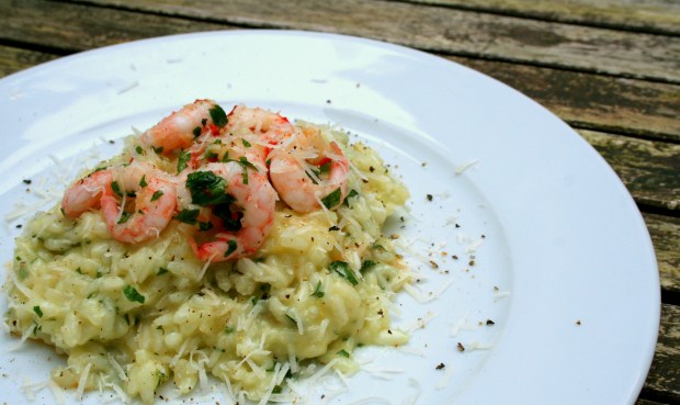Sítrónurísottó með rækjum